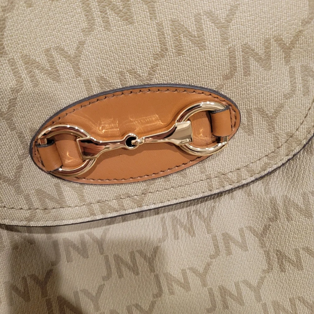 Jones New York Logo Haven Leather Backpack Toffee NWT
